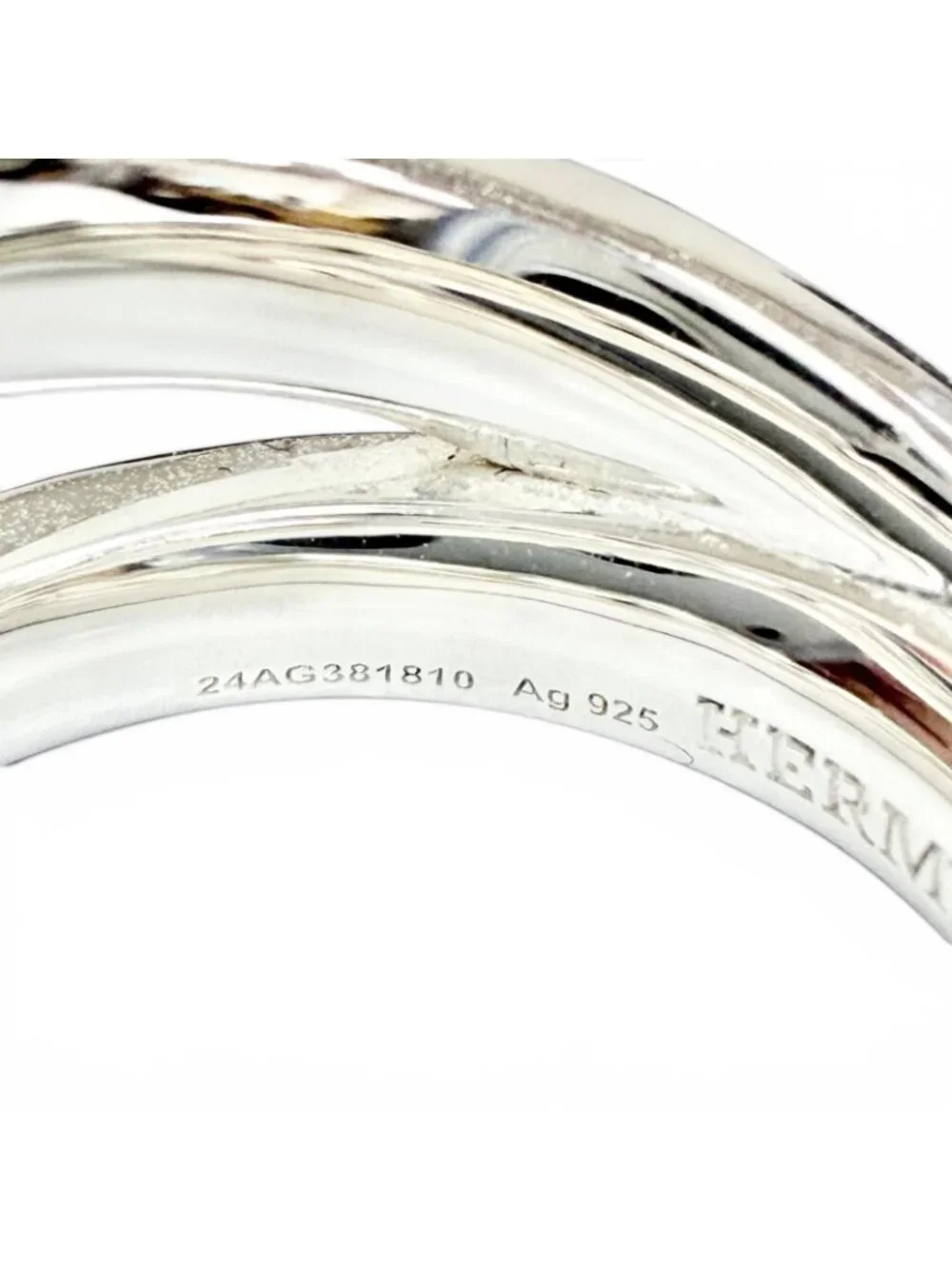 Hermes Clu Double Ring Silver 54 Recommended